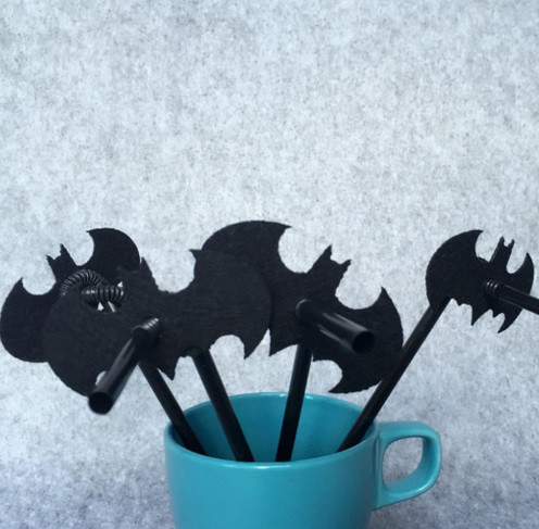 Хеловін декор коктейльні трубочки 10 штук чорний Київ - фото 2