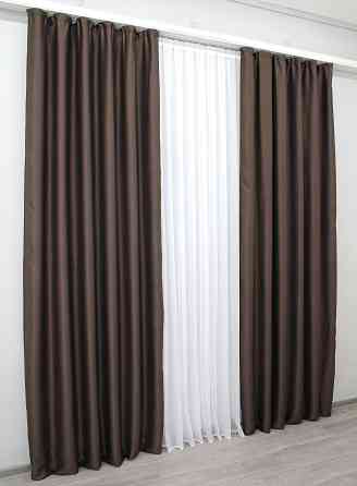 Комплект готових штор VR-Textil Bruno XO № 1115ш Венге 100х270 см 2 шт (31-411) Київ