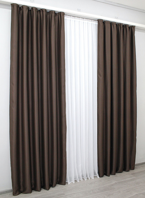 Комплект готових штор VR-Textil Bruno XO № 1115ш Венге 100х270 см 2 шт (31-411) Київ - фото 6