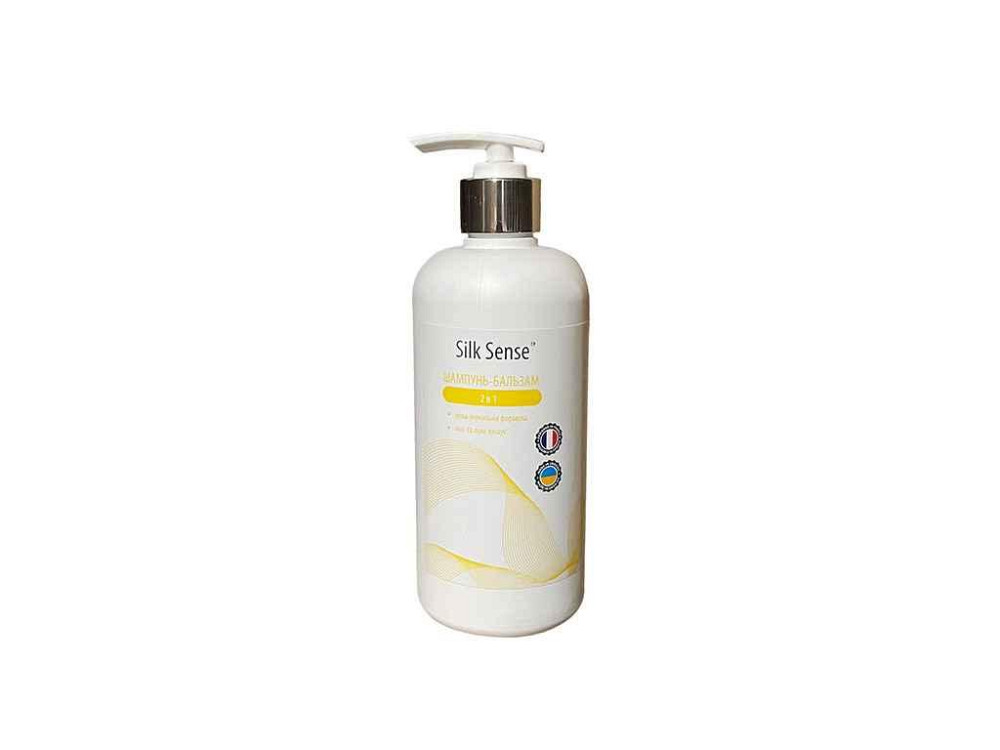 Шампунь-бальзам 500 мл 2 в 1 ТМ SILK SENSE Solmir Київ - фото 1