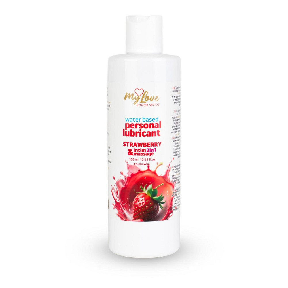 2в1 лубрикант та масажний гель - MyLove Aroma Series Intim&Massage Strawberry, 300 мл Sex Aura Київ - фото 1