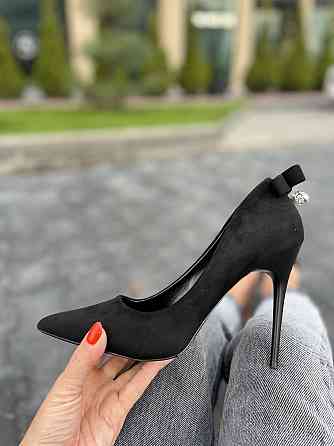 Туфлі жіночі Avelina чорні еко-замша каблук 11см 38р (3723) Коломия