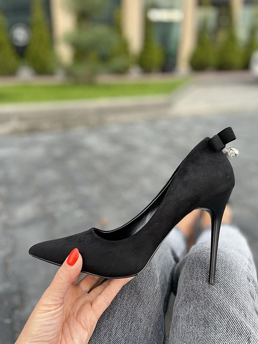 Туфлі жіночі Avelina чорні еко-замша каблук 11см 38р (3723) Коломия - фото 2