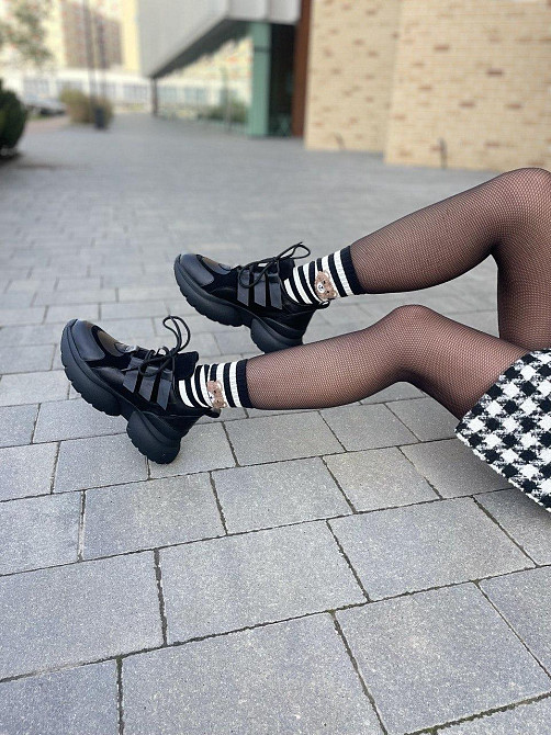 Кроссовки женские M.KRAFT черные натуральная кожа+замша осень-зима 38р.39р. (21042/1) Коломия - фото 4