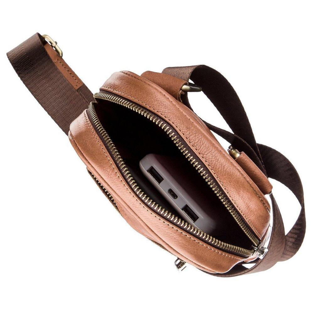 Чоловіча шкіряна сумка SHVIGEL 19104 Руда Київ - фото 4