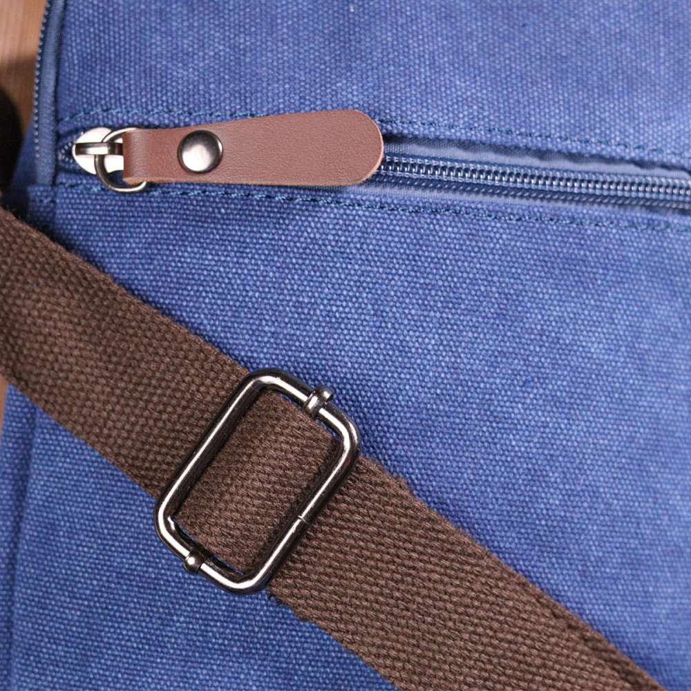 Практична чоловіча сумка із щільного текстилю Синя (Vintage) Київ - фото 4