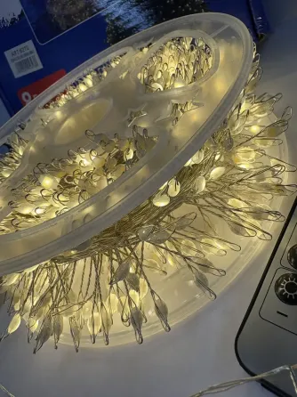 Гирлянда серебряный провод таймер пульт ДУ режимы 6Вт 30м 900LED (теплый белый) BS-LINE-30M900-WW-2 Одесса