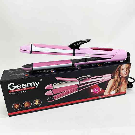 Праска для догляду за волоссям GEMEI GM-2966 3 в 1, Праска для волосся вузька Випрямляч щипці KA-48 Львів