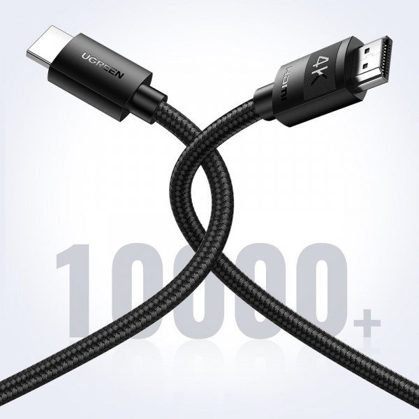 Кабель HDMI M - M, 5.0 м, V2.0 Cafule 4K@60Hz, в поліуретановій оплітці HD119 UGREEN (40103) Київ - фото 5