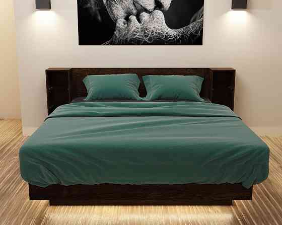 Кровать Кристалл №1 двуспальная, Дуб Конкордия, 2035х1976х850 Львов