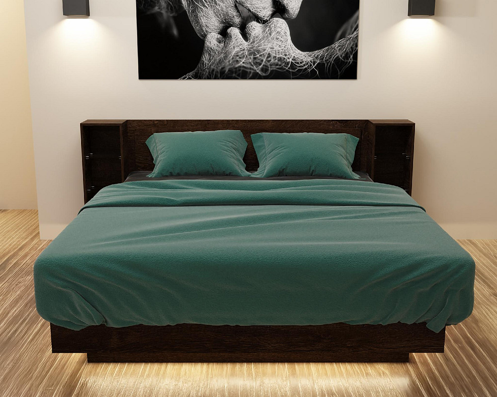 Кровать Кристалл №1 двуспальная, Дуб Конкордия, 2035х1976х850 Львов - изображение 2