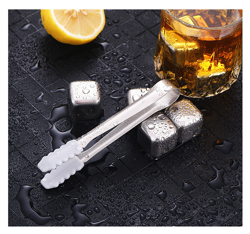 Камни для виски охладительные 4 шт сталь с НАПОЛНИТЕЛЕМ!!, щипцы прорезиненные, коробка для хранения Кременчуг - изображение 3