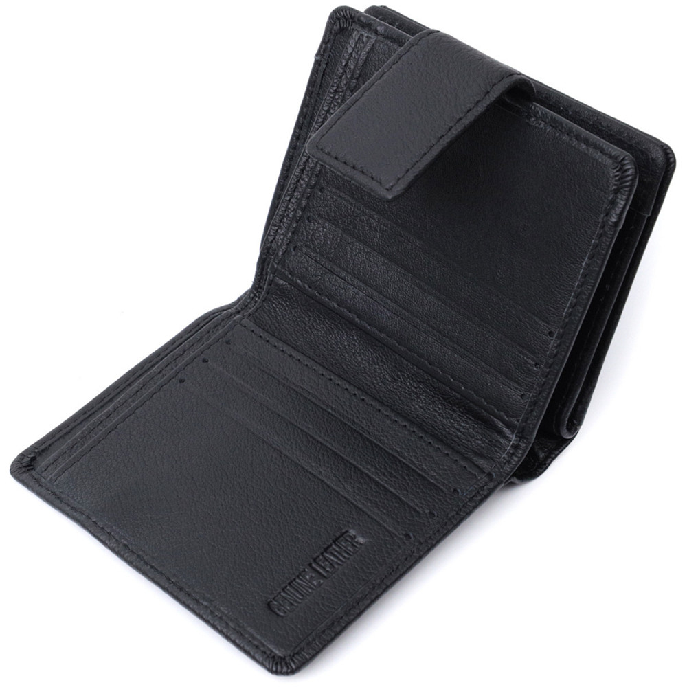 Женский кошелек с монетницей и блоком для пропусков из натуральной кожи ST Leather 22713 Черный Киев - изображение 6