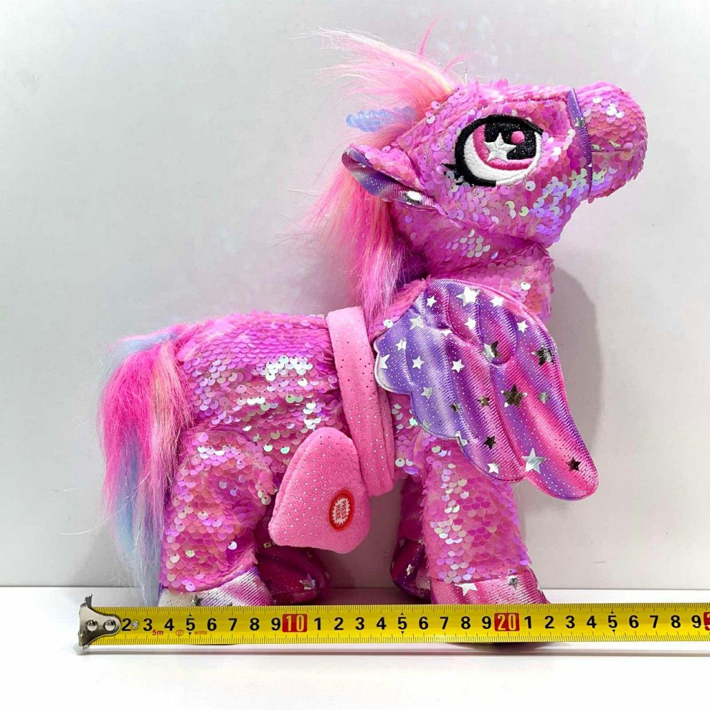 Іграшка м'яка інтерактивна Казкова конячка єдиноріг повідець звук світло Рожева (M 6202 I UA) Чернигов - изображение 3