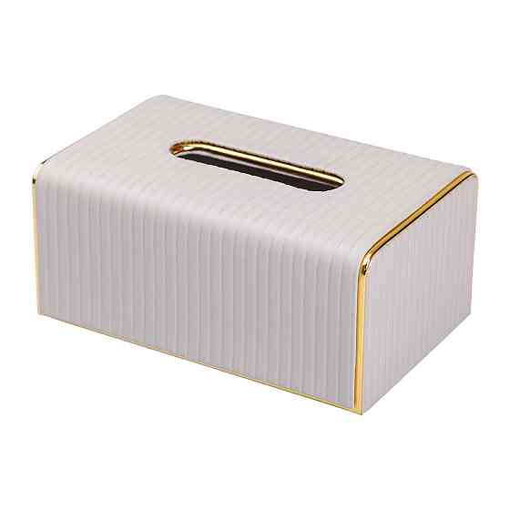 Yiwu Серветниця з еко шкіри 21.5х13х9 см органайзер для серветок на стіл Сірий HP-3-204G Коломия