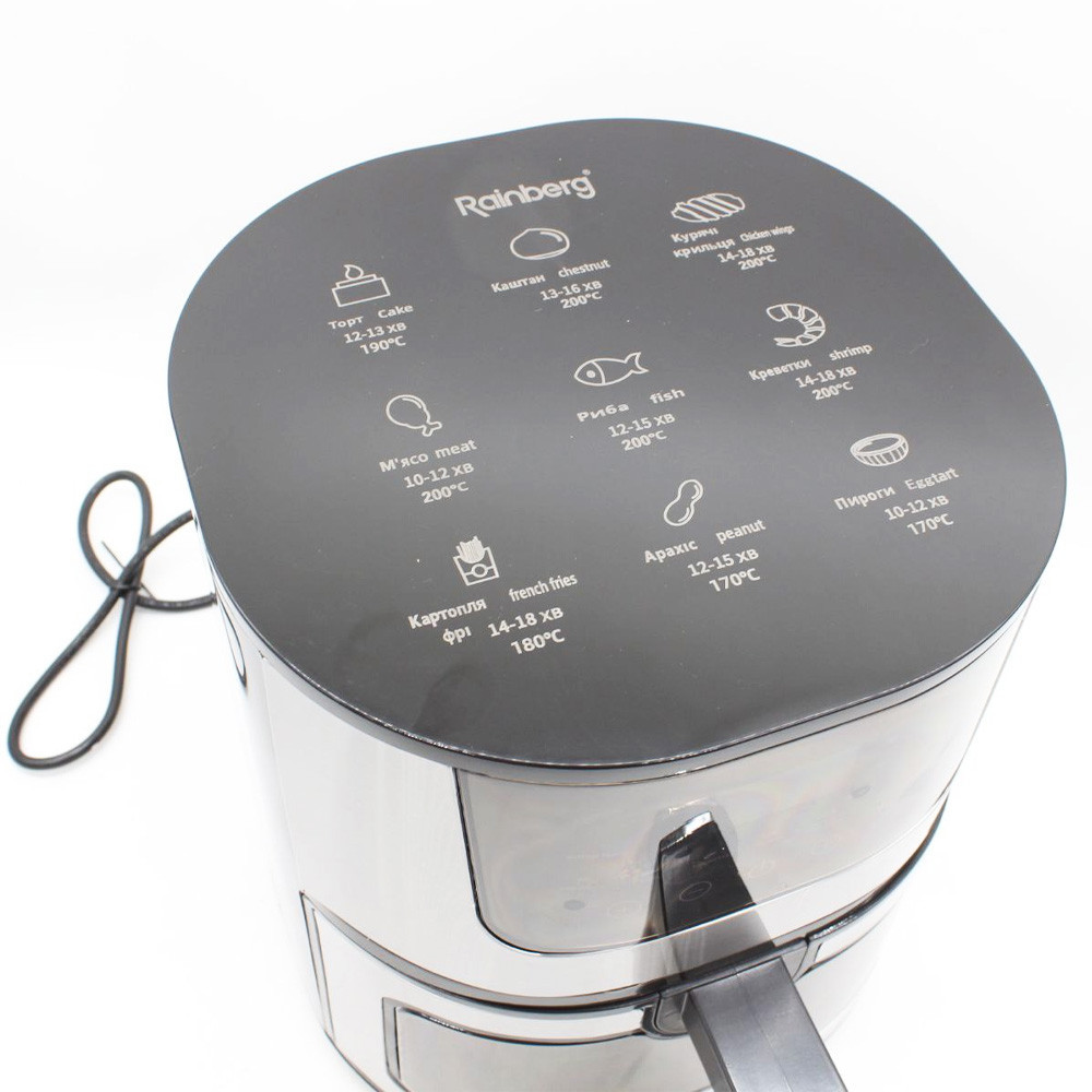 Аэрофритюрница 8л, 4200Вт, RB-2268 + Подарок Дозатор масла XL-259 / Фритюрница / Мультипечь / Аэрогриль Киев - изображение 8