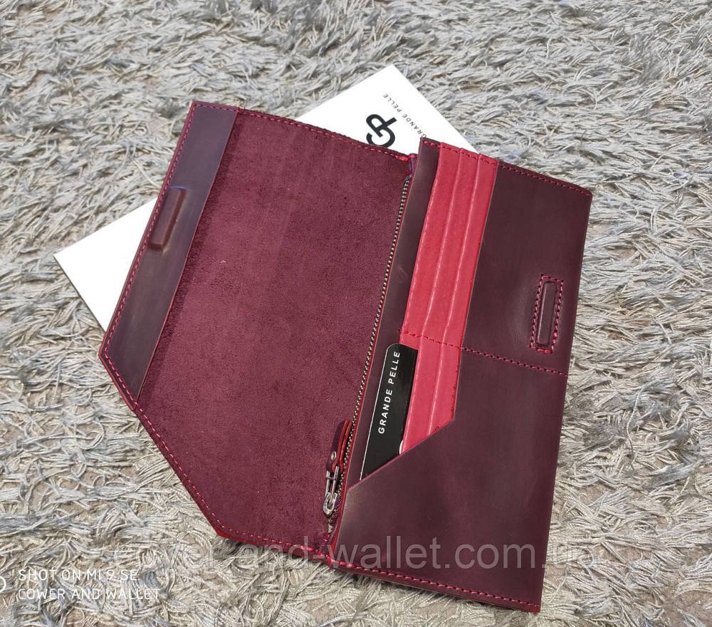 Женский кожаный кошелек в ретро стиле марсалового цвета Grande Pelle Festa 513161 Киев - изображение 2