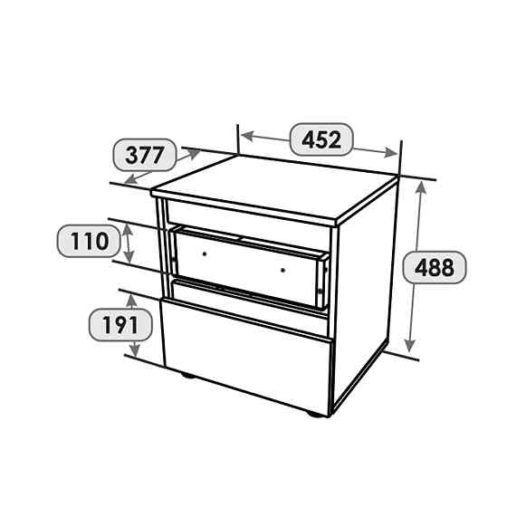 Тумба приліжкова Еверест ТЛ-1 Лайт 45х38х49 см Дуб Крафт білий (DTM-071083) Львів