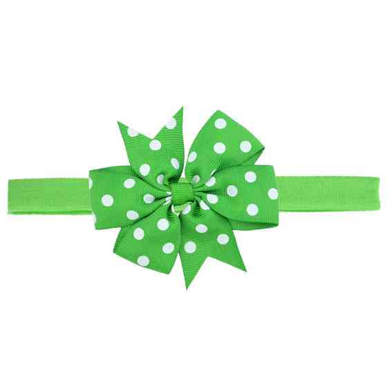 Дитяча пов'язка в горох one size зелений Київ