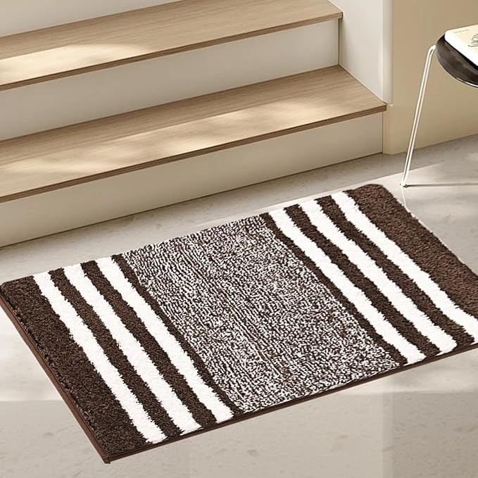 Коврик для ванной и душа коврик для ног в ванную комнату,микрофибра,атискользящий 50х80 см,в полоску Каменец-Подольский - изображение 6