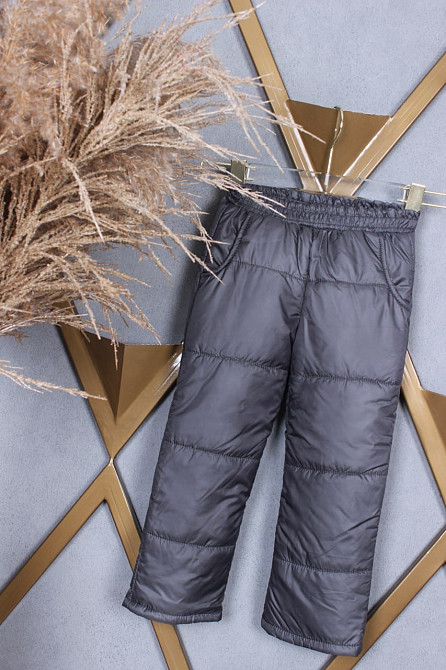 Детские лыжные штаны плащевка серые 104,110,116 Николаев - изображение 1