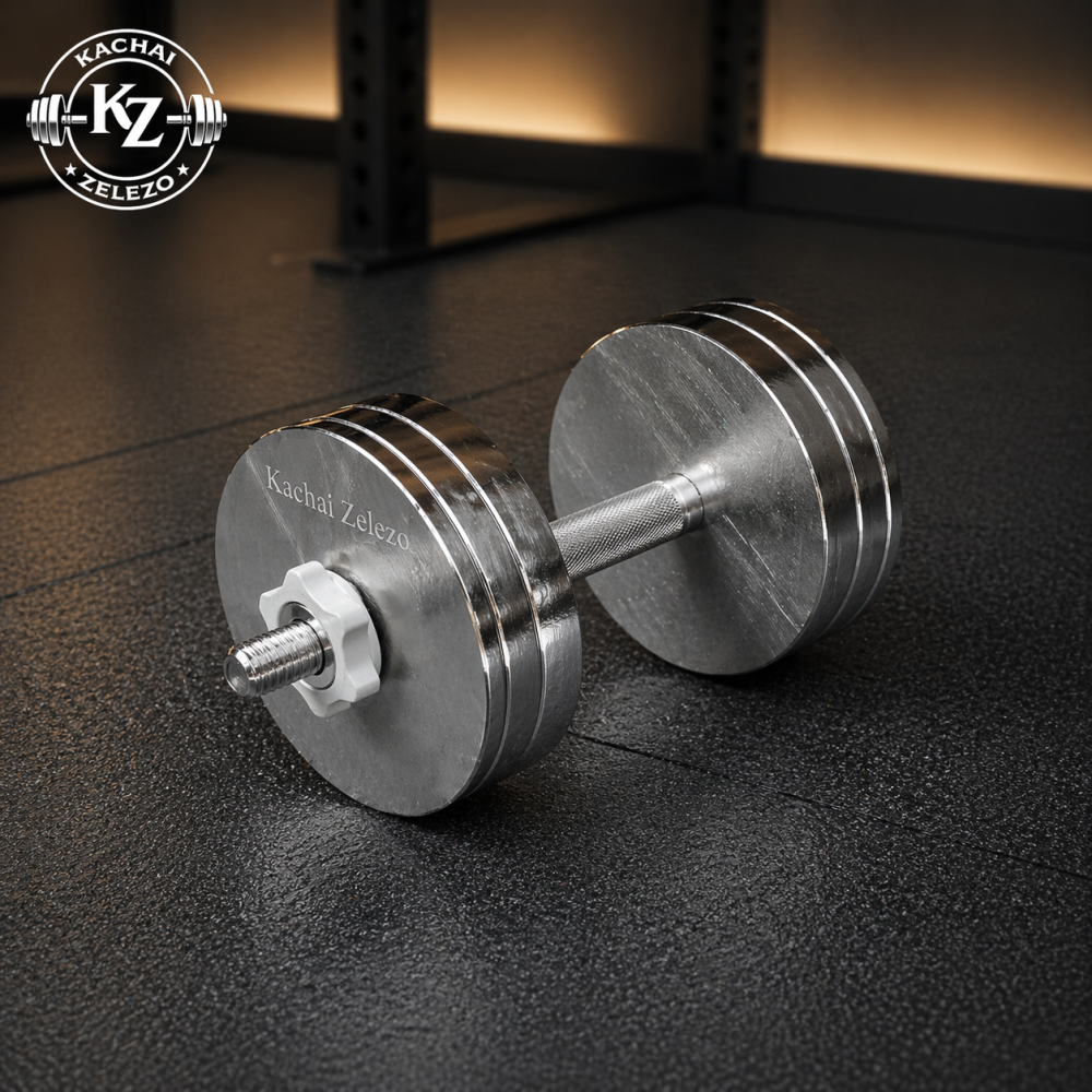 Гантели наборные 2 по 22 кг металлические без покрытия Kachai Zelezo Iron Pro Киев - изображение 9