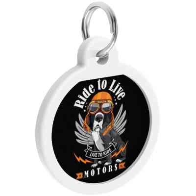 Адресник для тварин WAUDOG Smart ID з QR паспортом "Їздити, щоб жити", коло 25 мм (0625-0207) Вінниця