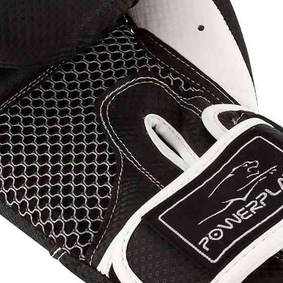 Боксерські рукавиці PowerPlay 3011 Evolutions Чорно-Білі карбон 16 унцій (капа в подарунок) Луцк