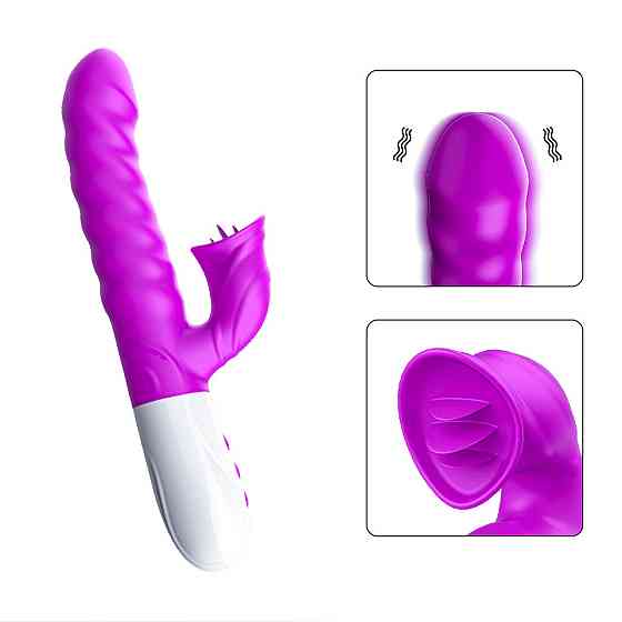 Вибратор для двойной стимуляции Silicon, Vibrator 7 Function and Heating Mode, PURPLE Sex Aura Киев