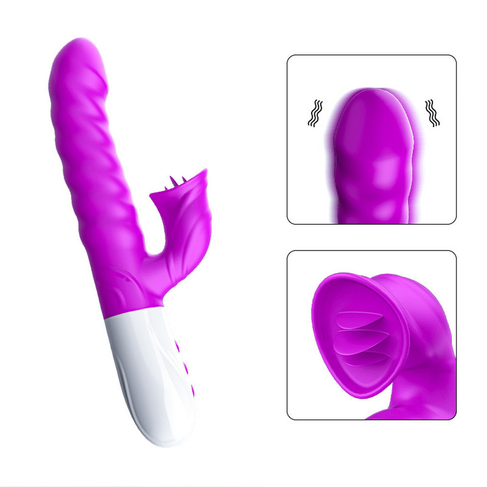 Вибратор для двойной стимуляции Silicon, Vibrator 7 Function and Heating Mode, PURPLE Sex Aura Киев - изображение 2