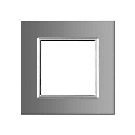 Рамка 1-постова LIVOLO, загартоване скло, сіра, 80×80 мм (VL-P7E-2I) Коломия
