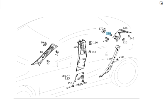 Mercedes-Benz  A1176950857 9051 Табличка з написом AIRBAG стійки C праворуч CLA C117 Одеса