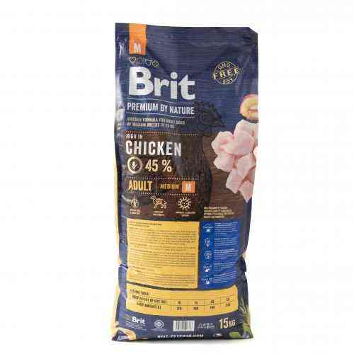 Сухий корм Brit Premium Dog Adult M для дорослих собак середніх порід, з куркою, 15 кг Київ