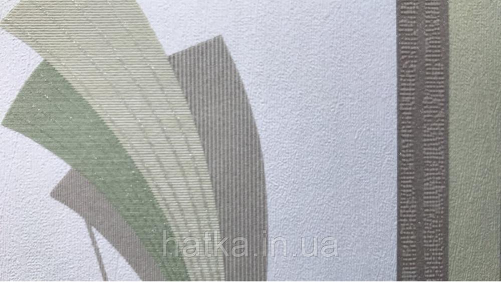 Шпалери вінілові на флізеліні Marburg Chelsea 0.53х10 абстракція завитки зелені салатові коричневі Київ - фото 2