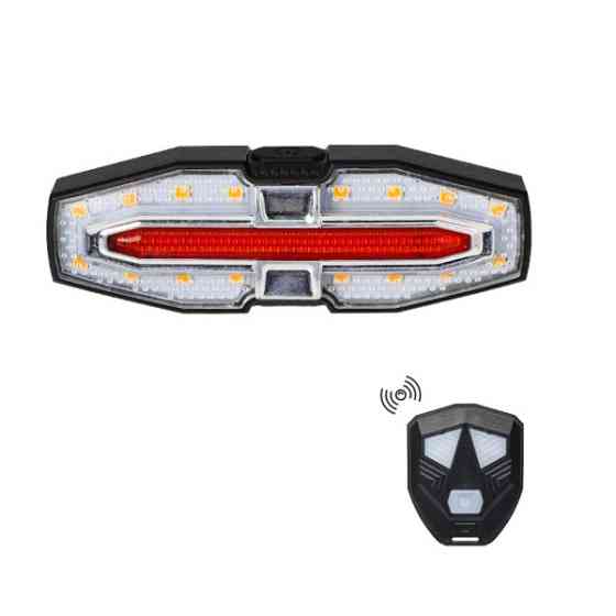 Велофонарь Waterproof LY-5510 Red+Yellow Type-C Li-Ion с указанием поворотов Бровары