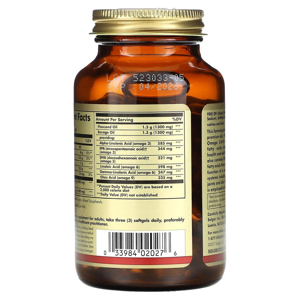 Омега 3-6-9 Solgar Omega 3-6-9 1300 мг 60 гел капс Киев - изображение 3