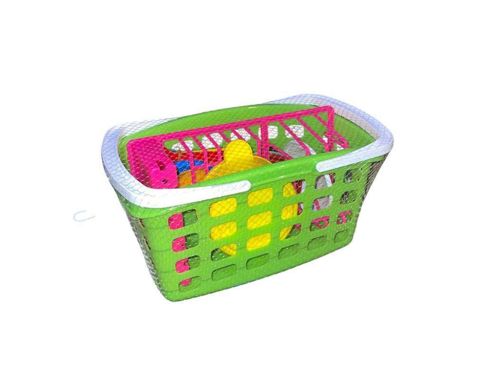Кошик з ручкою з посудом арт.093/2 салатовий ТМ BAMSIC Київ - фото 1