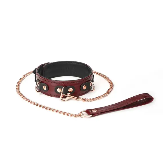 Нашийник з повідцем Liebe Seele Wine Red Collar and Leash Львів