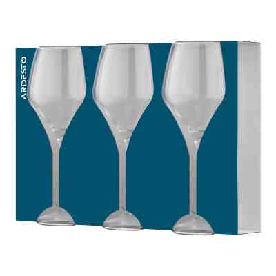 Набор бокалов Ardesto Loreto 440мл, 3шт, скло, прозорий (AR2644LWT) Винница
