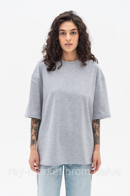 Набір футболкок оверсайз жіночих 2 шт "U0104-Grey-Lemon" Київ - фото 3