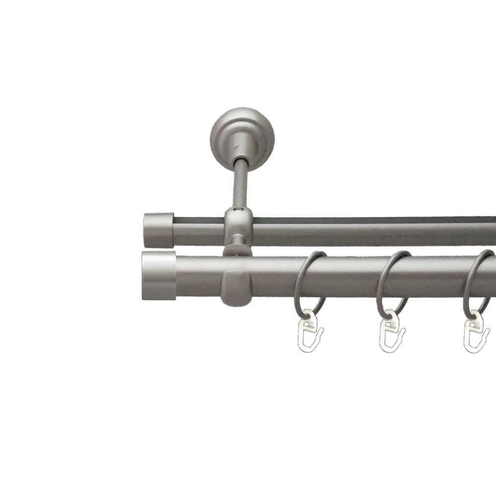 Карниз Orvit Заглушка металевий дворядний опозитний гладка \ профільна труба кільце металеве Сатин 25\19 мм 300 см (00-00026132) Львів - фото 1