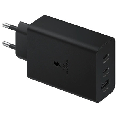 Зарядное устройство Samsung 2xUSB-С 65W PD PPS/USB-A Black (EP-T6530NBEGEU) Винница - изображение 1