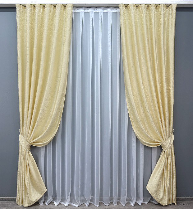 Комплект готових штор VR-Textil Мікровелюр Petek YL № 1703ш Темно-сірий 135х295 см 2 шт (39-014) Київ - фото 2