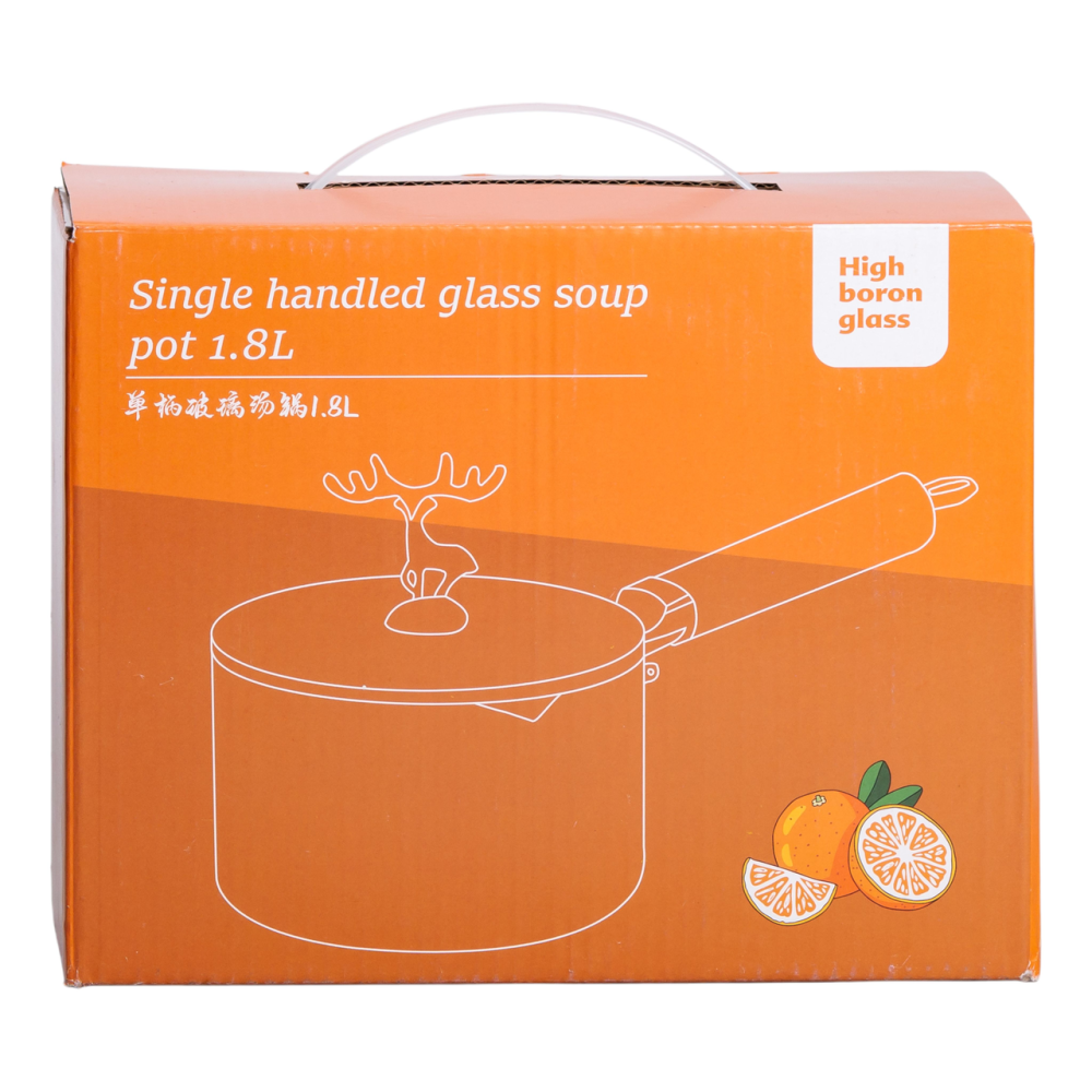 Yiwu Скляний ківш із кришкою для кухні 1.8 л ручкою і носиком HP-34-19 Київ - фото 7