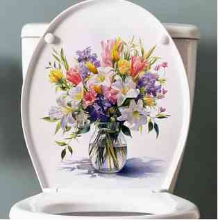 Наклейка для унітаза Квіти Київ