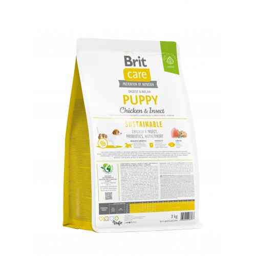 Корм сухий Brit Care Dog Sustainable Puppy для цуценят з куркою та комахами 3 кг Киев