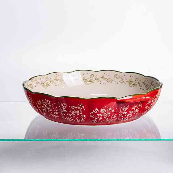 Форма для запікання Vintage Ø30 (см) кругла форма для випікання в духовці з ручками Червона HM04-08 Київ