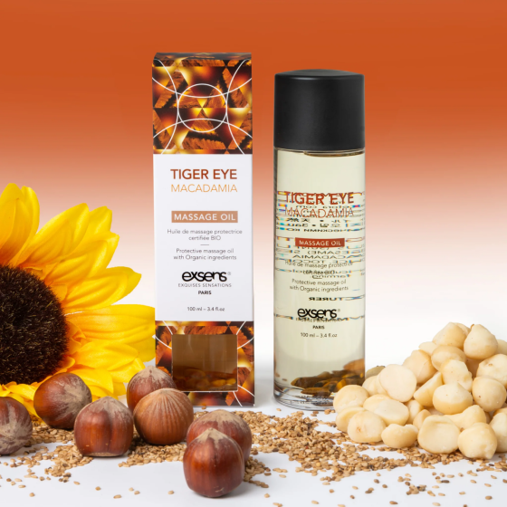 Массажное масло EXSENS Tiger Eye Macadamia (защита с тигровым глазом) 100мл, натуральное Sex Aura Киев