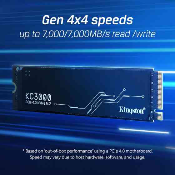 Накопичувач SSD 1 TB Kingston KC3000 M.2 2280 PCIe 4.0 x4 NVMe 3D TLC (SKC3000S/1024G) M.2 2280 Харків
