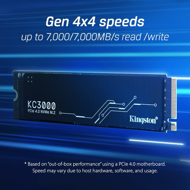 Накопичувач SSD 1 TB Kingston KC3000 M.2 2280 PCIe 4.0 x4 NVMe 3D TLC (SKC3000S/1024G) M.2 2280 Харків - фото 6
